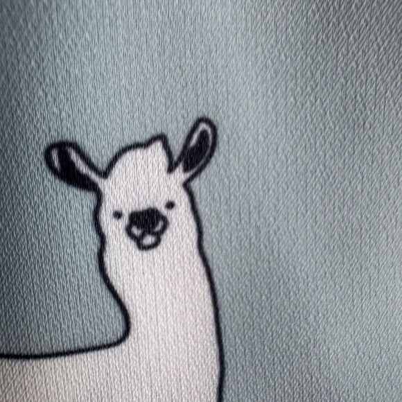 LA Soul Dress With Lama Print Sz M Fit And Flare Light Blue With Pockets Y2K - Picture 2 of 11